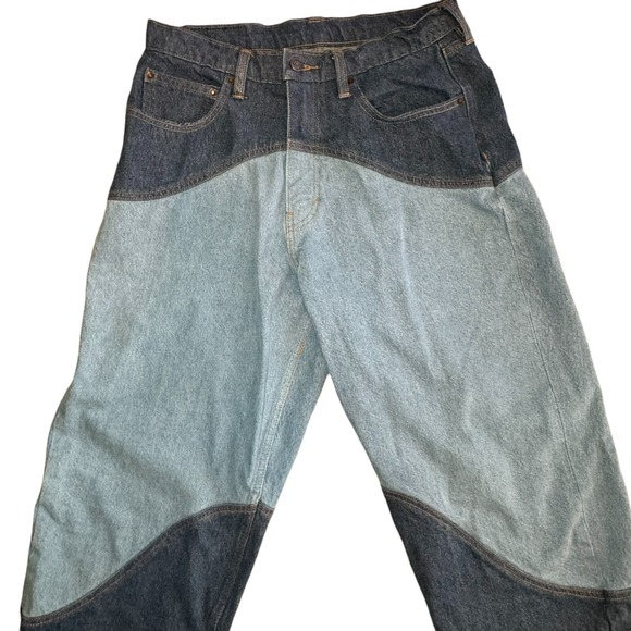 LEVI'S SKATEBOARDING SUPER BAGGY JEANS DRAWSTRING Patchwork Mens size 32 x 34 - Picture 6 of 12